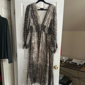 Elegant Snake Print Dress